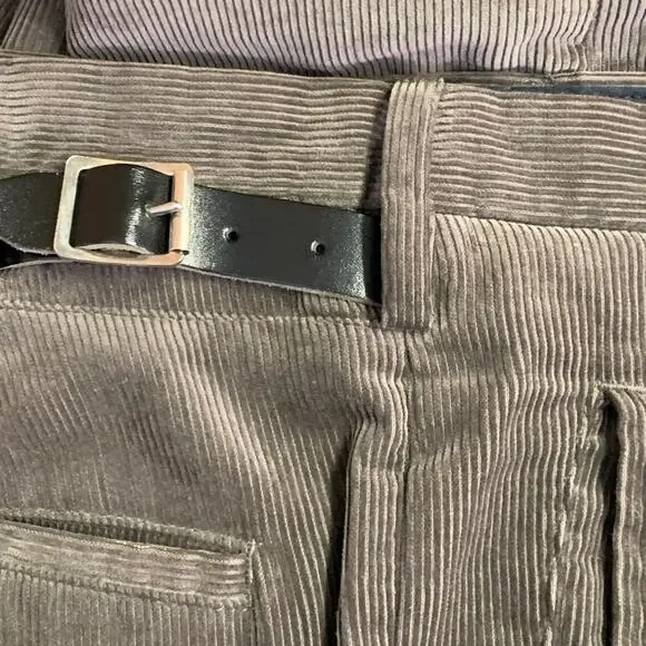 PRINGLE Size 32 Taupe Corduroy Cotton Pleated Casual Pants